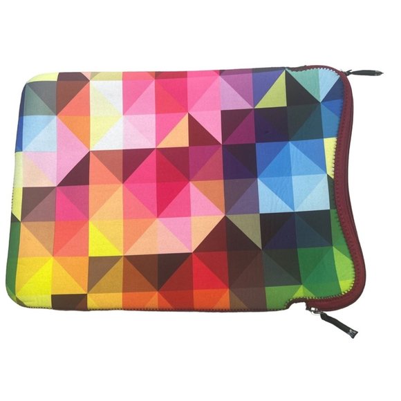 Laptop Sleeve Pouch Macbook Bright Rainbow Kaleidoscope Neoprene 16" x 12"